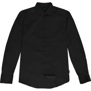 Duża męska koszula długi rękaw gładka elegancka Double Urban Outfitters GS-5039 czarna