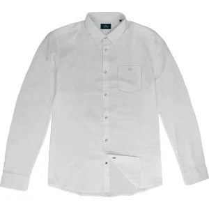 Duża męska koszula długi rękaw gładka elegancka Double Urban Outfitters GS-5041 biała
