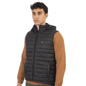 Duży męski bezrękawnik kamizelka z kapturem Double Urban Outfitters SMJK-2001 czarna