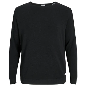 Duży męski sweter gładki wkładany przez głowę Jack & Jones 12163781 czarny