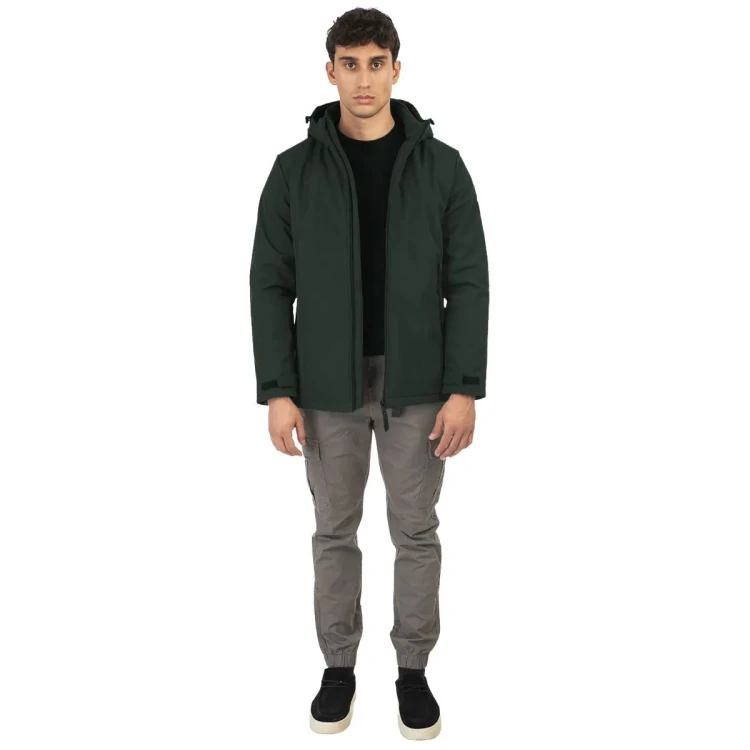 duza ciemnozielona kurtka softshell Double
