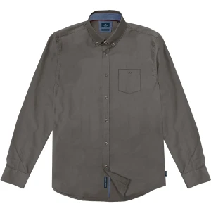 Duża męska gładka koszula długi rękaw Double Urban Outfitters GS-5015 beżowa