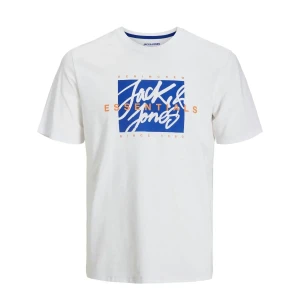 Duża męska koszulka z nadrukiem t-shirt Jack & Jones  12275728 biały