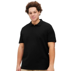 Duża męska polówka koszulka z kołnierzykiem Jack & Jones 12274980 czarna