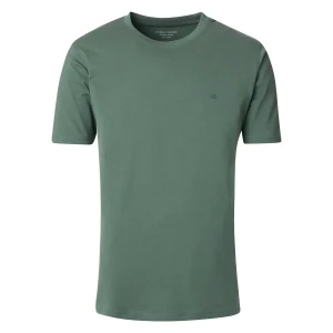 Duża męska koszulka gładka t-shirt Casa Moda 4200-345 ciemnozielony