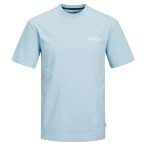 Duża męska koszulka z napisem Jack & Jones 12275808 błękitna