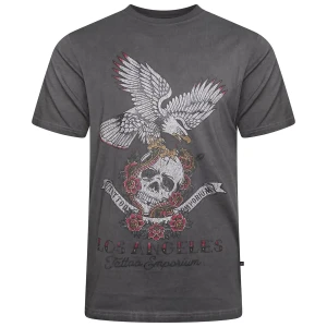Duża męska koszulka t-shirt z nadrukiem Kam 5775 czarny