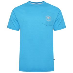Duża męska koszulka t-shirt z nadrukiem na plecach Kam 5776 niebieski