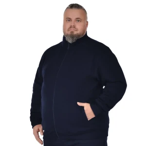 Duża męska cienka bluza rozpinana ze stójką Dark Side granatowa