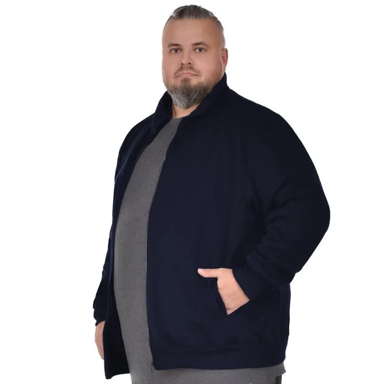 meska cienka bluza ze stojka plus size