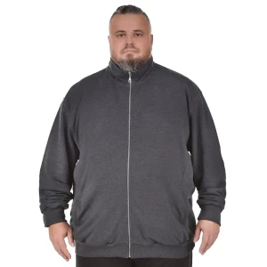 Duża męska cienka bluza rozpinana ze stójką Dark Side ciemnoszara