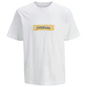 Duża męska koszulka z krótkim rękawem t-shirt z nadrukiem Jack & Jones 12278577 biały