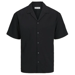 Duża koszula męska z krótkim rękawem Jack & Jones 12275769 czarna