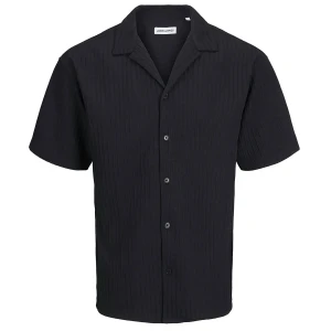 Duża koszula męska z krótkim rękawem Jack & Jones 12275767 czarna