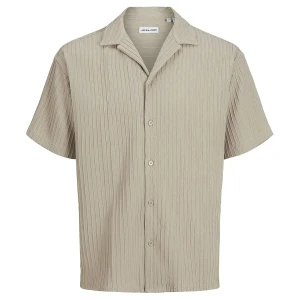 Duża koszula męska z krótkim rękawem Jack & Jones 12275767 beżowa