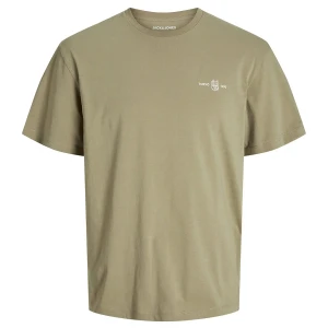 Duża męska koszulka z nadrukiem na plecach t-shirt Jack & Jones 12275785 jasnobrązowy