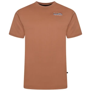 Duża męska koszulka t-shirt z nadrukiem na plecach Kam 5778 jasnobrązowy