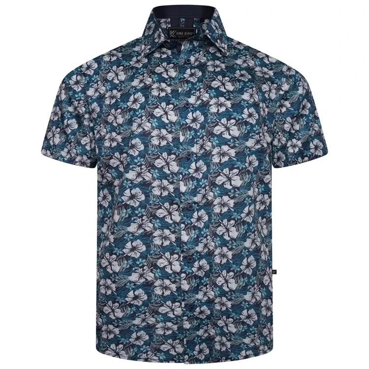 koszula z krotkim rekawem w kwiaty 4xl