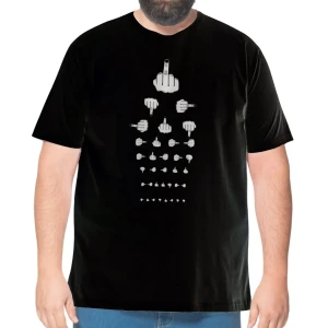 Duża męska koszulka z krótkim rękawem t-shirt z humorystycznym nadrukiem Easy E2653-999 czarny