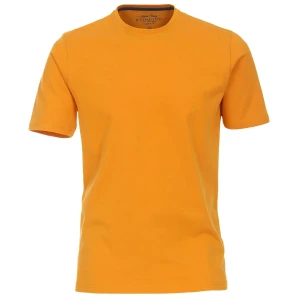 Duża męska gładka koszulka t-shirt Redmond 665-400 musztardowa