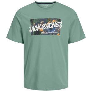 Duża męska koszulka T-shirt z nadrukiem i napisem Jack & Jones 12275757 zielony