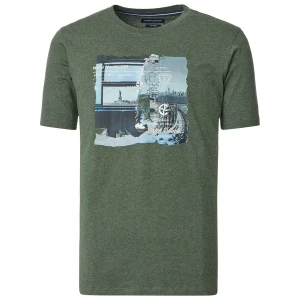 Duża męska koszulka t-shirt z nadrukiem Casa Moda 954383900-314 zielony