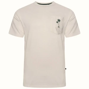Duża męska koszulka t-shirt z nadrukiem na plecach Kam 5777 kremowy