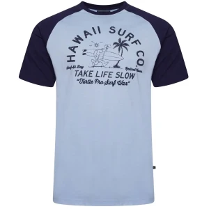 Duża męska koszulka T-shirt z dużym nadrukiem Kam 5772 błękitny