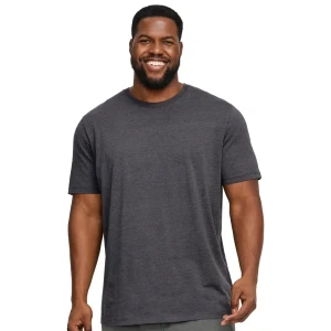 Duża męska koszulka z krótkim rękawem t-shirt gładki Jack & Jones 12229640 ciemnoszary