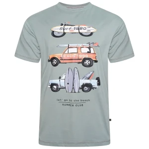Duża męska koszulka z krótkim rękawem t-shirt z nadrukiem Kam 5765 jasnozielony