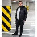 duża moda kurka na zamek ze skory czarna plus size
