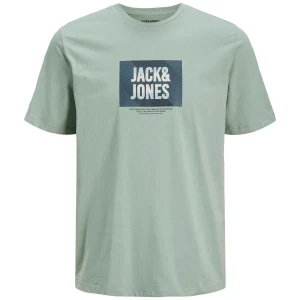 Duża męska koszulka T-shirt z napisem Jack & Jones 12275743 zielony