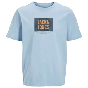 Duża męska koszulka T-shirt z napisem Jack & Jones 12275743 błękitny