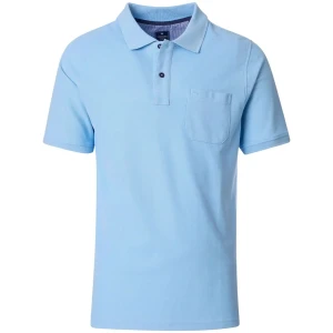 Duża męska koszulka polo z kołnierzykiem gładka Redmond 960-11 błękitna