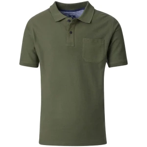 Duża męska koszulka polo z kołnierzykiem gładka Redmond 960-622 khaki