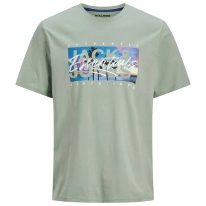Duża męska koszulka t-shirt z hawajskim nadrukiem xxl Jack & Jones  12275725 jasnozielony