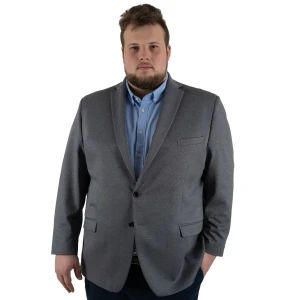 Duża męska marynarka z mikrowzorem plus size  Konik Edmund 949 ciemnoszara