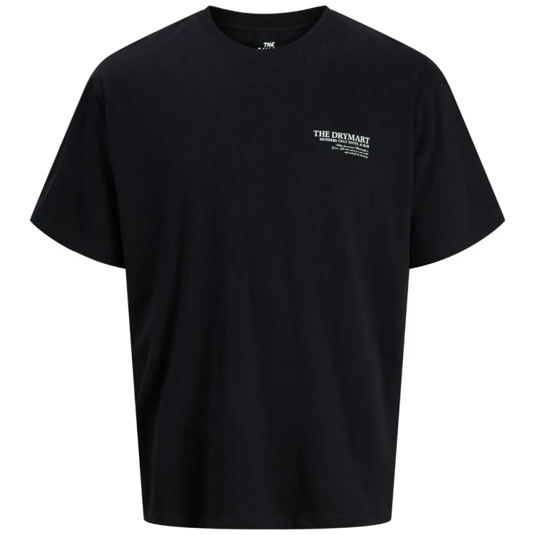 czarny t-shirt z napisami dla mezczyzny