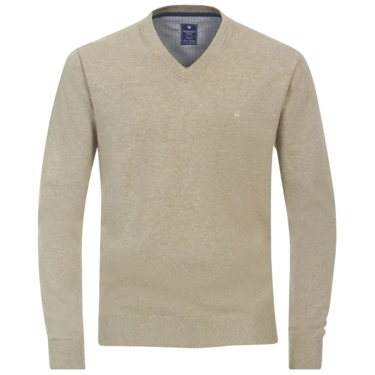 bezowy sweter w serek elegancki xxl