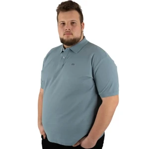 Duża męska koszulka polo gładka Double PS-3032 błękitna