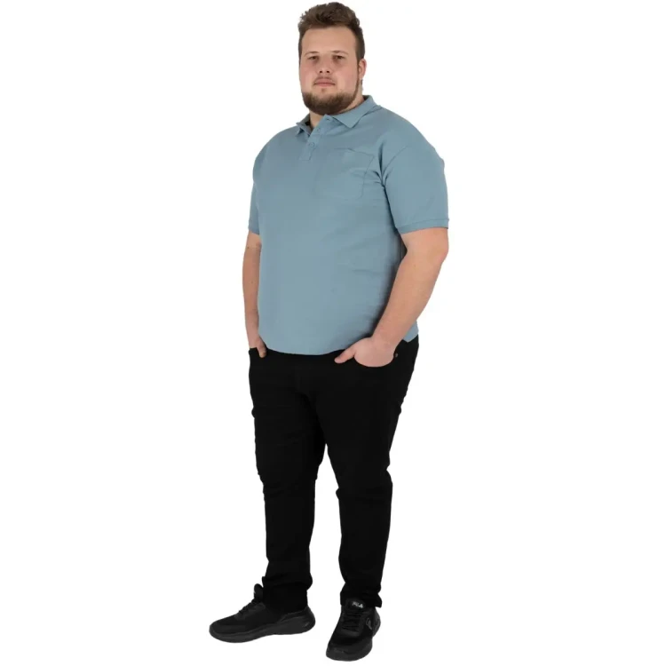 jasnoniebieska koszulka polo dla nastolatka plus size