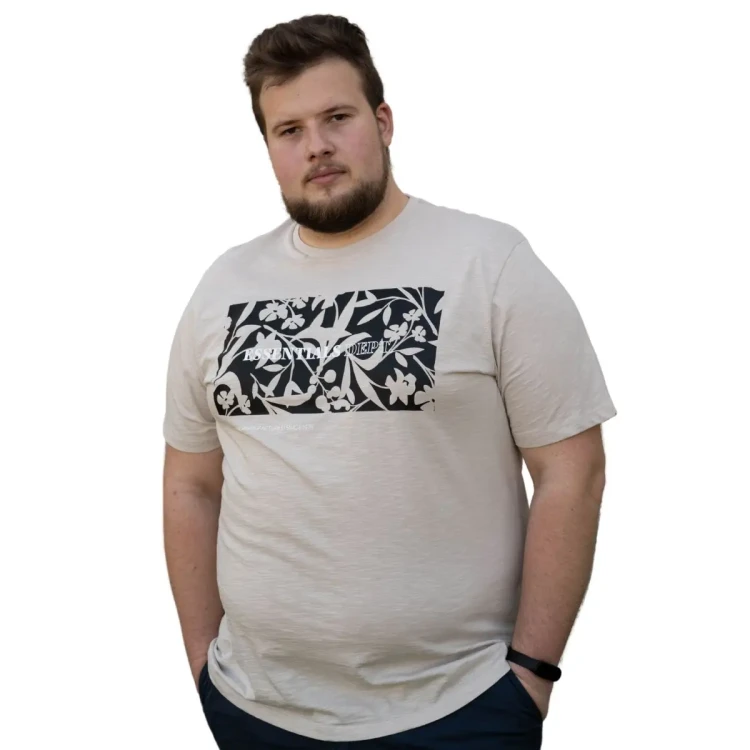 bezowy t-shirt meski xxl