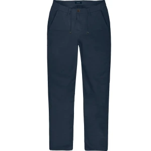 Duże męskie spodnie chinosy lniane prosta nogawka Double Urban Outfitters CP-4043 granatowe