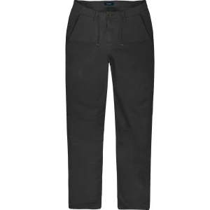 Duże męskie spodnie chinosy lniane prosta nogawka Double Urban Outfitters CP-4043 czarne