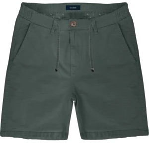 Duże męskie krótkie spodenki chinosy lniane Double Urban Outfitters MSHO-7022 ciemnozielone
