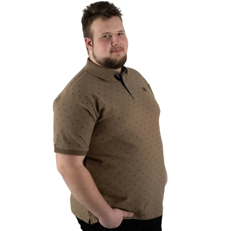 meska koszulka polo wzor brazowa 8xl