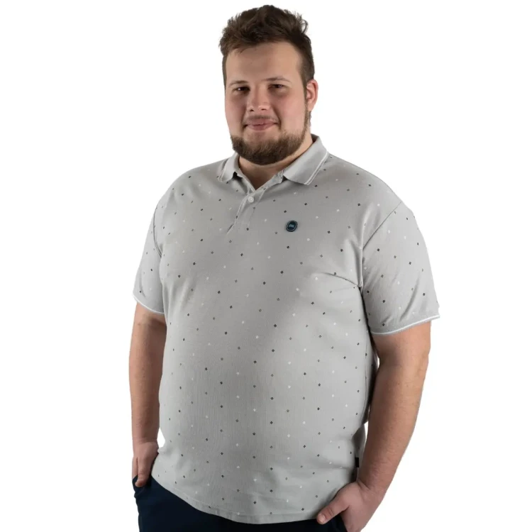 duza koszulka delikatny wzor szara 6xl