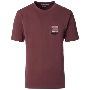 Duża męska koszulka z krótkim rękawem t-shirt z nadrukiem Casa Moda 954436900-454 bordowy