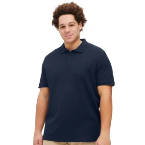 Duża męska polówka koszulka z kołnierzykiem Jack & Jones 12274980 granatowa