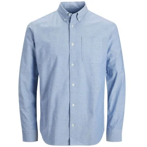 Duża koszula męska z długim rękawem gładka Jack & Jones 12267979 błękitna
